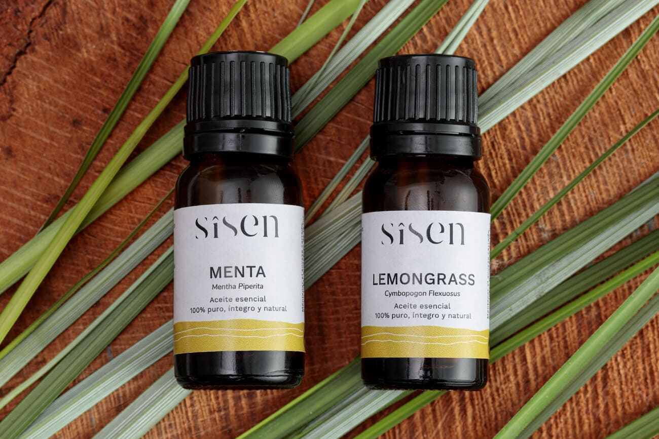 aceite esencial de menta y lemongrass